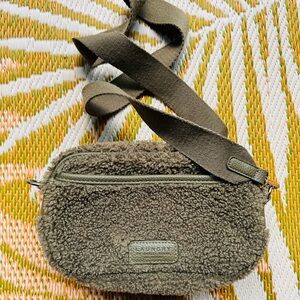 LAUNDRY Olive Green Sherpa Crossbody Bag